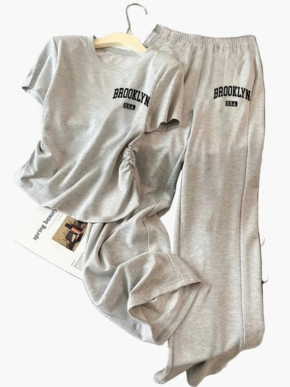 Damen Zweiteiler Set mit Schleifen-Detail – Freizeit & Loungewear Outfit