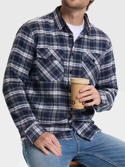 Herren Flanellhemd im karierten Casual-Look – Freizeit & Alltag
