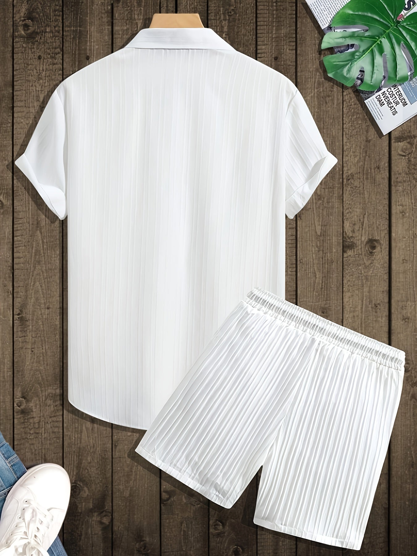 Herren Freizeit Set – Kurzarm Hemd und Shorts, Moderner Sommer Look, Sportlich und Lässig