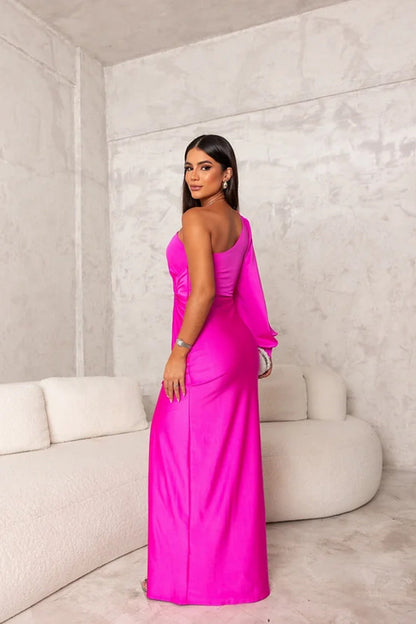 Damen Abendkleid Eleganter Ein-Schulter-Look mit Drapierung für besondere Anlässe