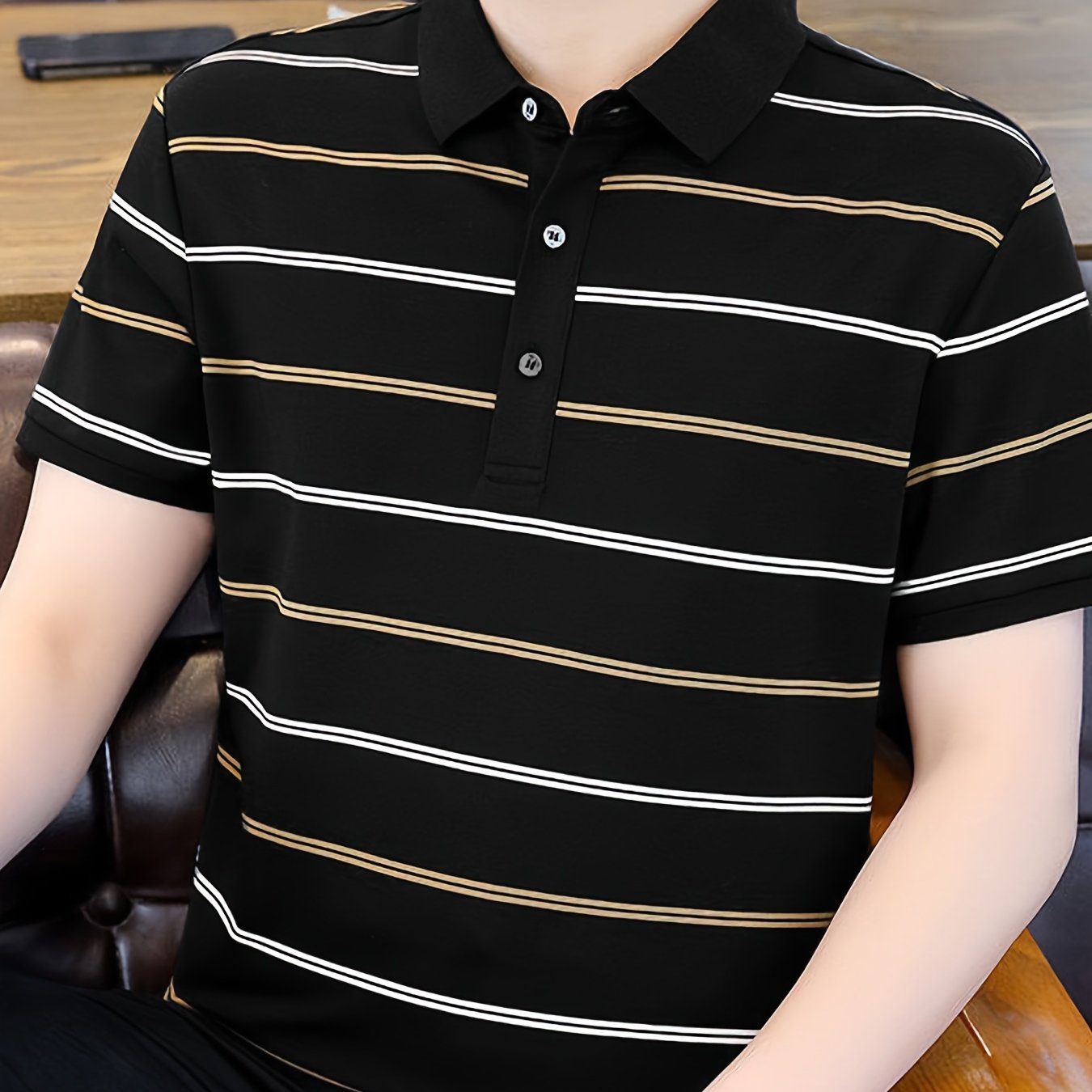 Herren Poloshirt mit Streifen – Stilvolles Freizeit- und Business-Oberteil