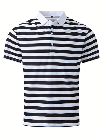 Herren Poloshirt im maritimen Streifen-Look – Perfekt für Freizeit & Segelausflüge