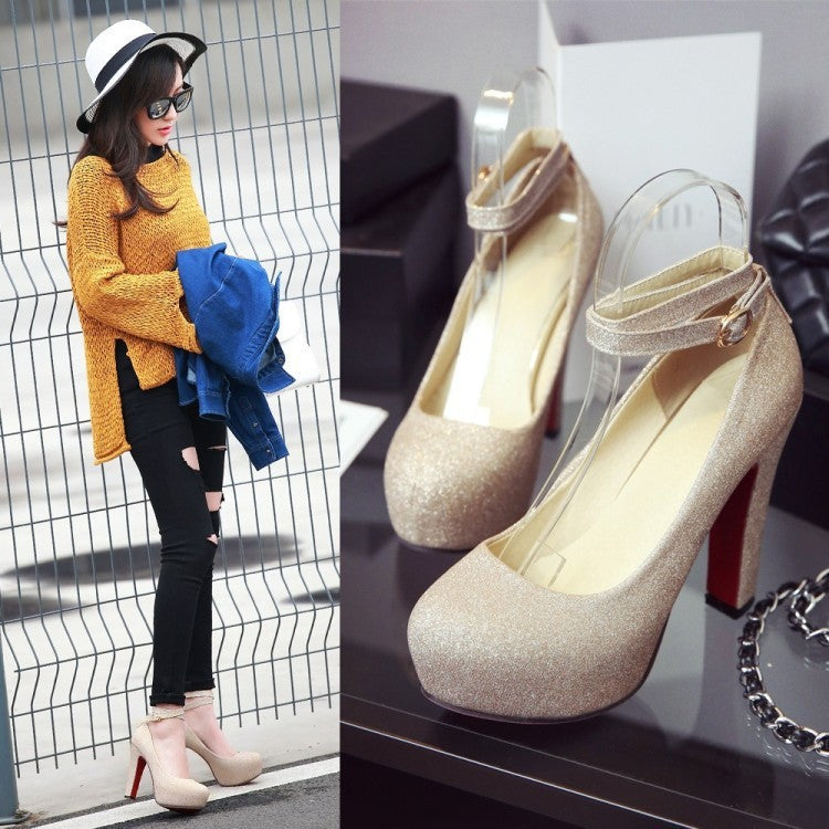 Judith – Damen High Heels mit Plateau und Schnalle