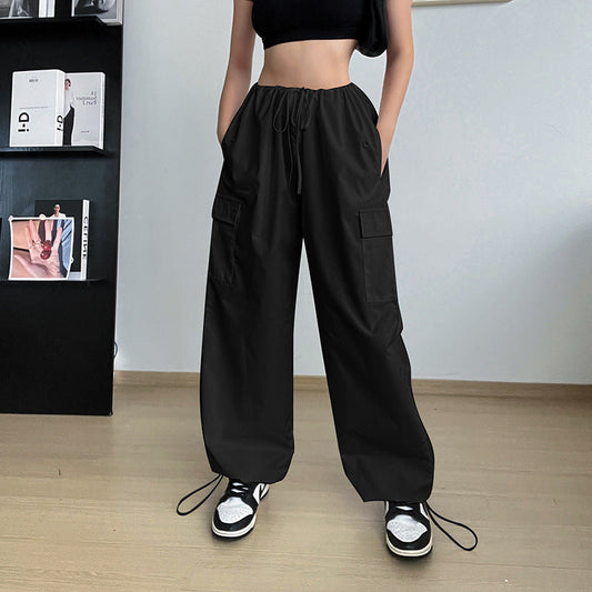 Shirley – Weite Damenhosen mit hohem Bund und Kordelzug