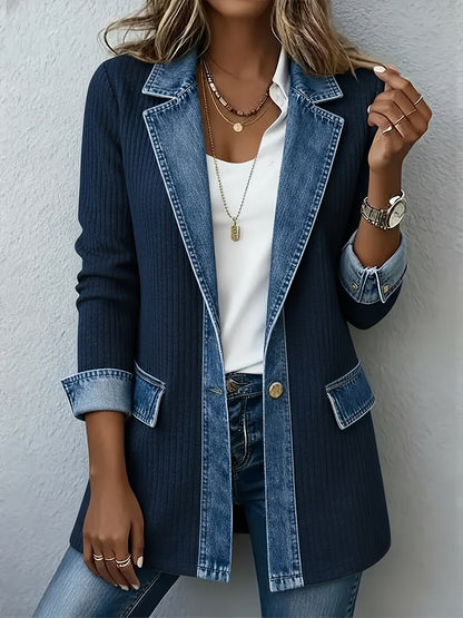 Damen Blazer im Denim-Look – Eleganter Casual Style für Business & Freizeit