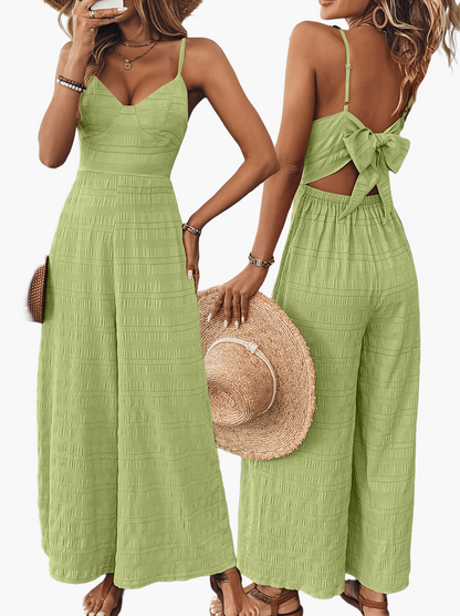 Damen Eleganter Jumpsuit mit Spaghettiträgern – Perfekt für Sommer & Freizeit