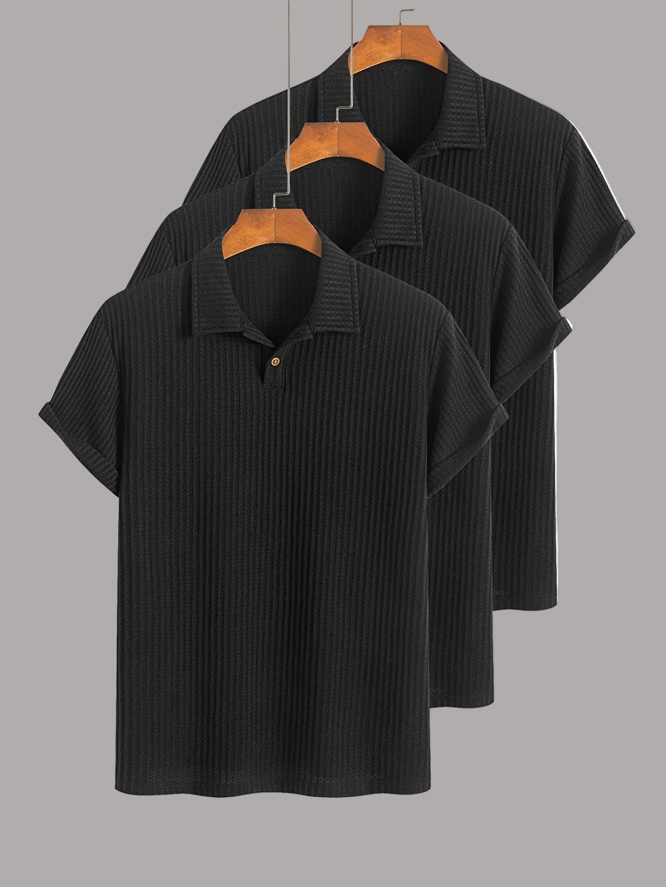 Herren Poloshirt 3er-Pack – Kurzarm, Strukturierter Look, Modern & Vielseitig für Alltag und Freizeit