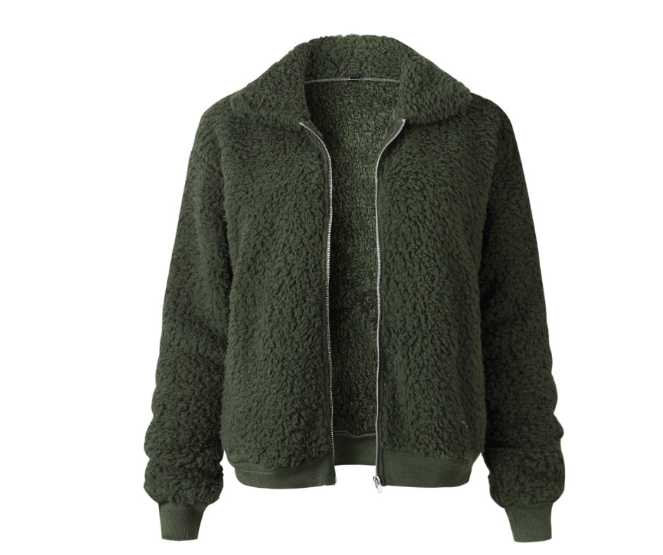 Grace – Kurze Damenjacke mit dickem Samtkragen