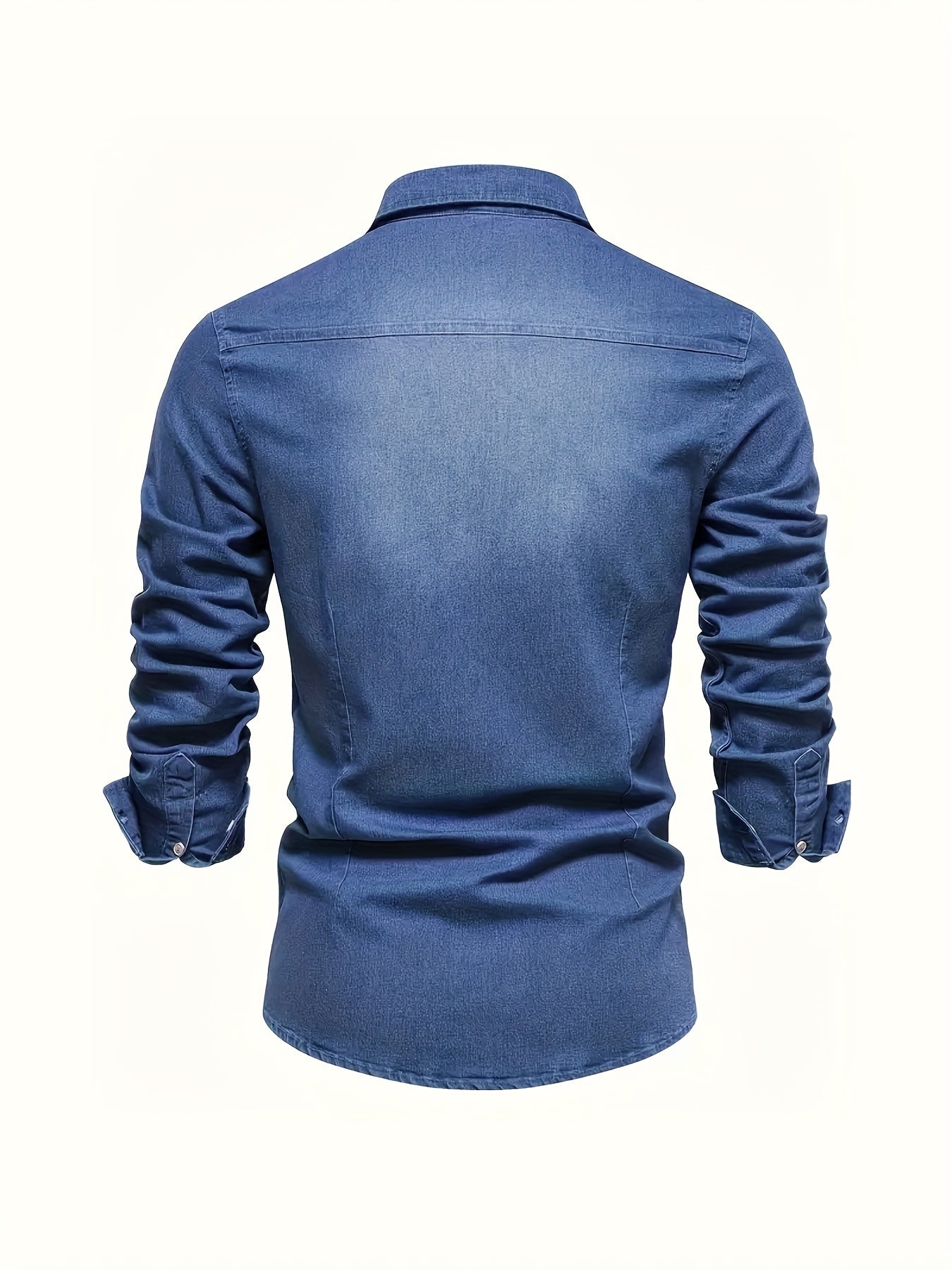Herren Freizeithemd im Denim-Look – Modernes Langarmhemd mit Brusttaschen