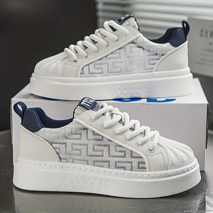 Herren Designer Plateau Sneaker mit modernem Muster – Streetstyle Freizeit