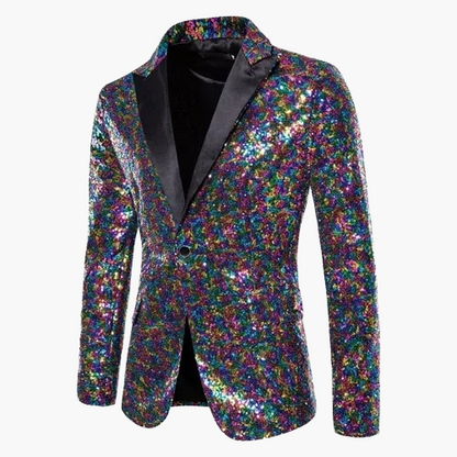 Herren Luxus Pailletten Sakko – Eleganter Party- und Bühnenblazer im modernen Design