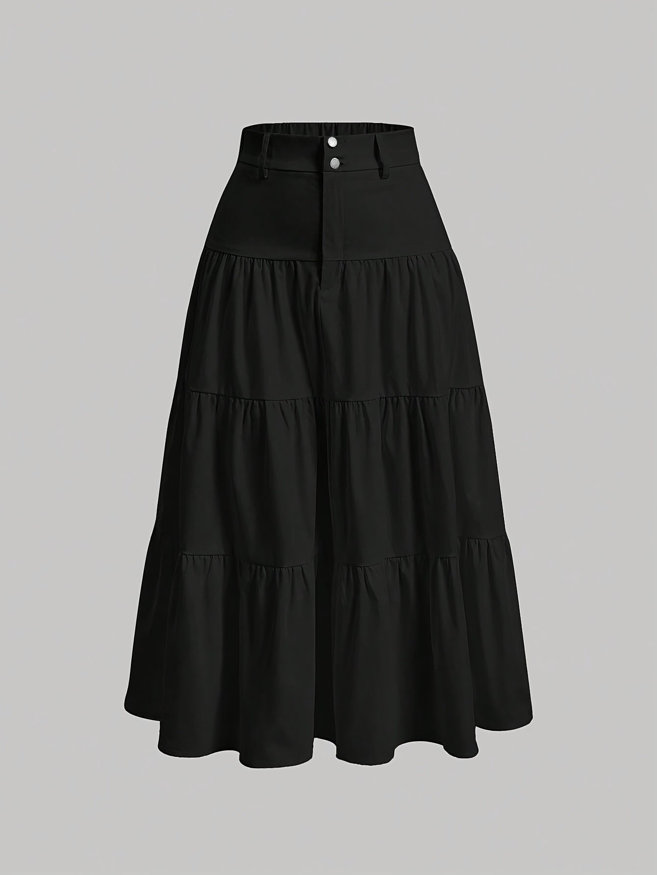 Damen Stufenrock High Waist Elegant Freizeitmode