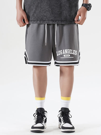 Herren Basketball-Shorts im sportlichen Streetstyle mit Los Angeles Print – Freizeit & Training