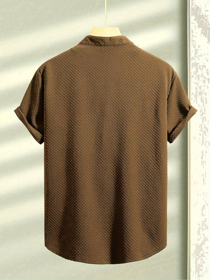Herren Freizeit Kurzarm Hemd mit Struktur – Modernes Sommer Design für Alltag & Ausgehen