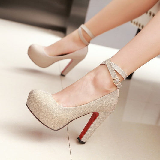 Judith – Damen High Heels mit Plateau und Schnalle