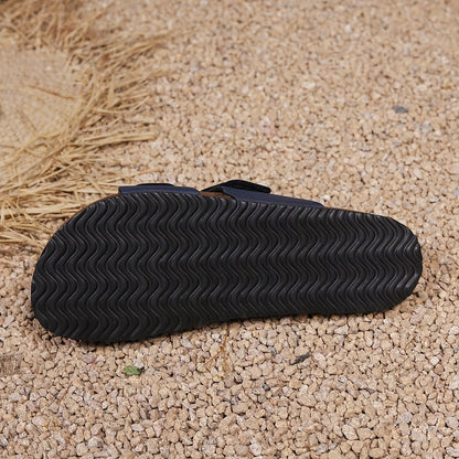 Herren Komfort-Sandalen mit Doppelriemen – Bequeme Freizeit-Pantoletten für Alltag und Sommerurlaub