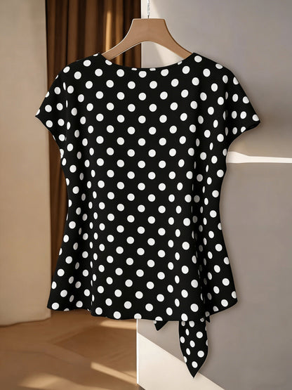 Damen Boho-Bluse mit Paisley-Muster und asymmetrischem Knoten – Elegantes Sommer-T-Shirt für Freizeit und Büro