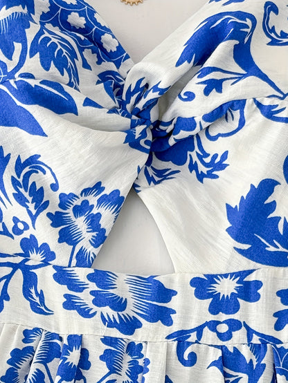 Damen Midikleid mit Blumenmuster und Cut-Out – Elegantes Sommerkleid für besondere Anlässe