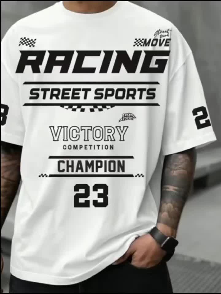 Herren Streetwear Racing Champion T-Shirt – Sportliches Freizeitshirt mit Print