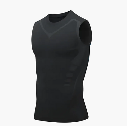 Herren Kompressions-Tanktop für Sport und Körperformung – Figurformende Funktionswäsche mit Ionic-Ice Technologie