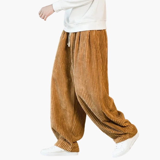 Herren Cordhose Weit Bein Lässig Vintage Freizeitmode