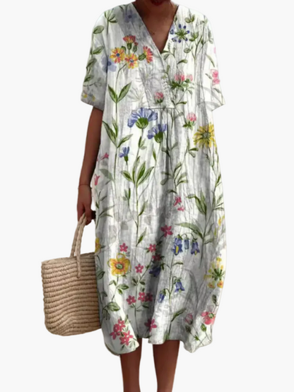 Damen Sommerkleid Boho Stil – Luftiges Freizeitkleid mit Blumenmuster, ideal für Urlaub & Alltag