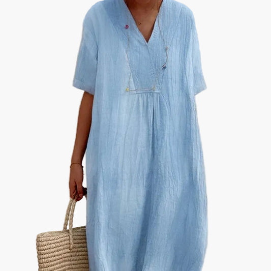 Damen Sommerkleid Elegant Locker Freizeitkleid – Ideal für Strand, Urlaub & Alltag