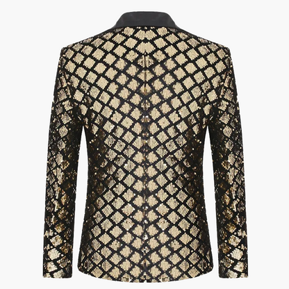 Herren Luxus Pailletten Sakko – Eleganter Party- und Bühnenblazer im modernen Design