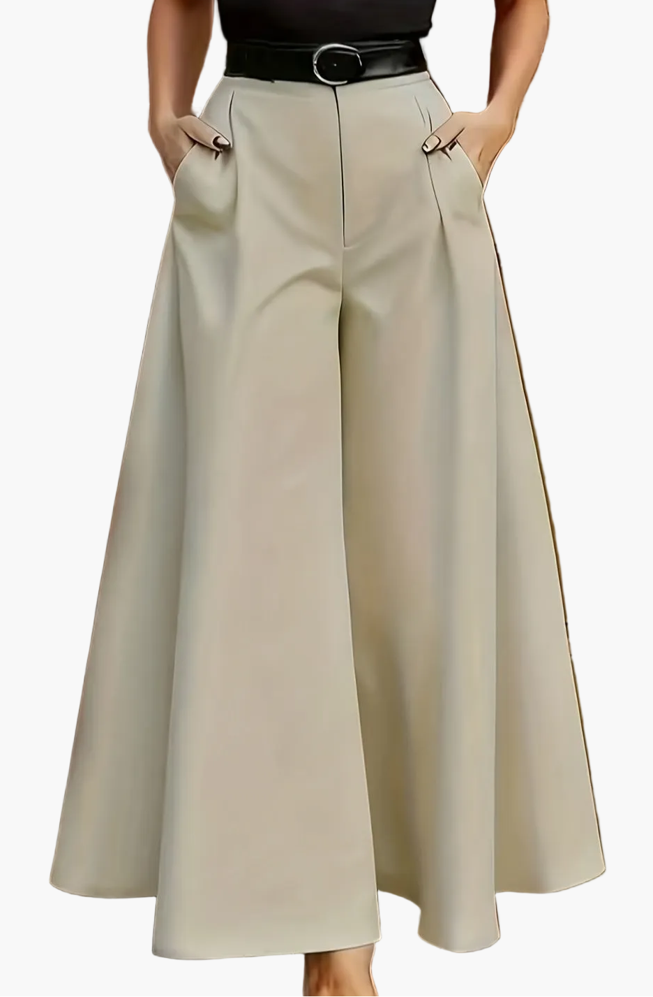 Damen Weite Palazzo-Hose Elegant Modern Business Look