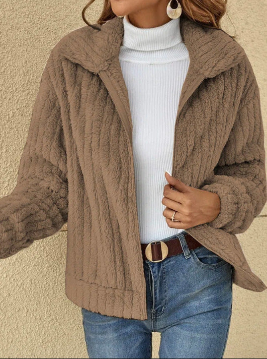 Vanessa – Damen Fleecejacke mit Reverskragen