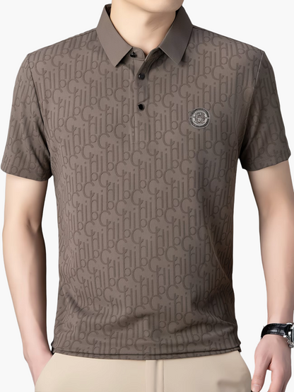 Herren Poloshirt mit modernem Muster und stilvollem Kragen – Freizeit & Alltag