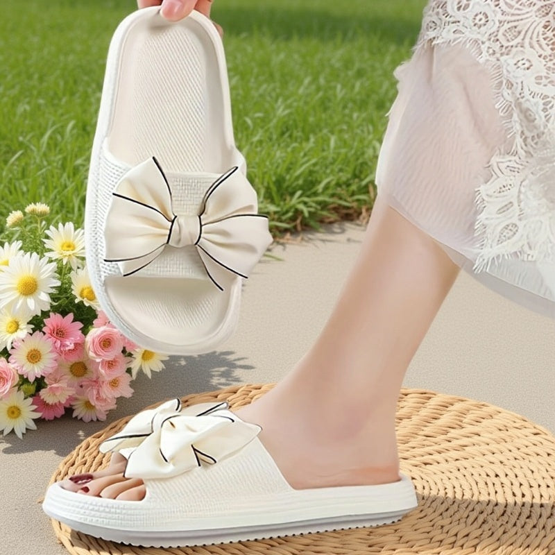 Damen Slide Sandalen mit Schleife – Stilvolle Freizeitschuhe für Garten und Alltag