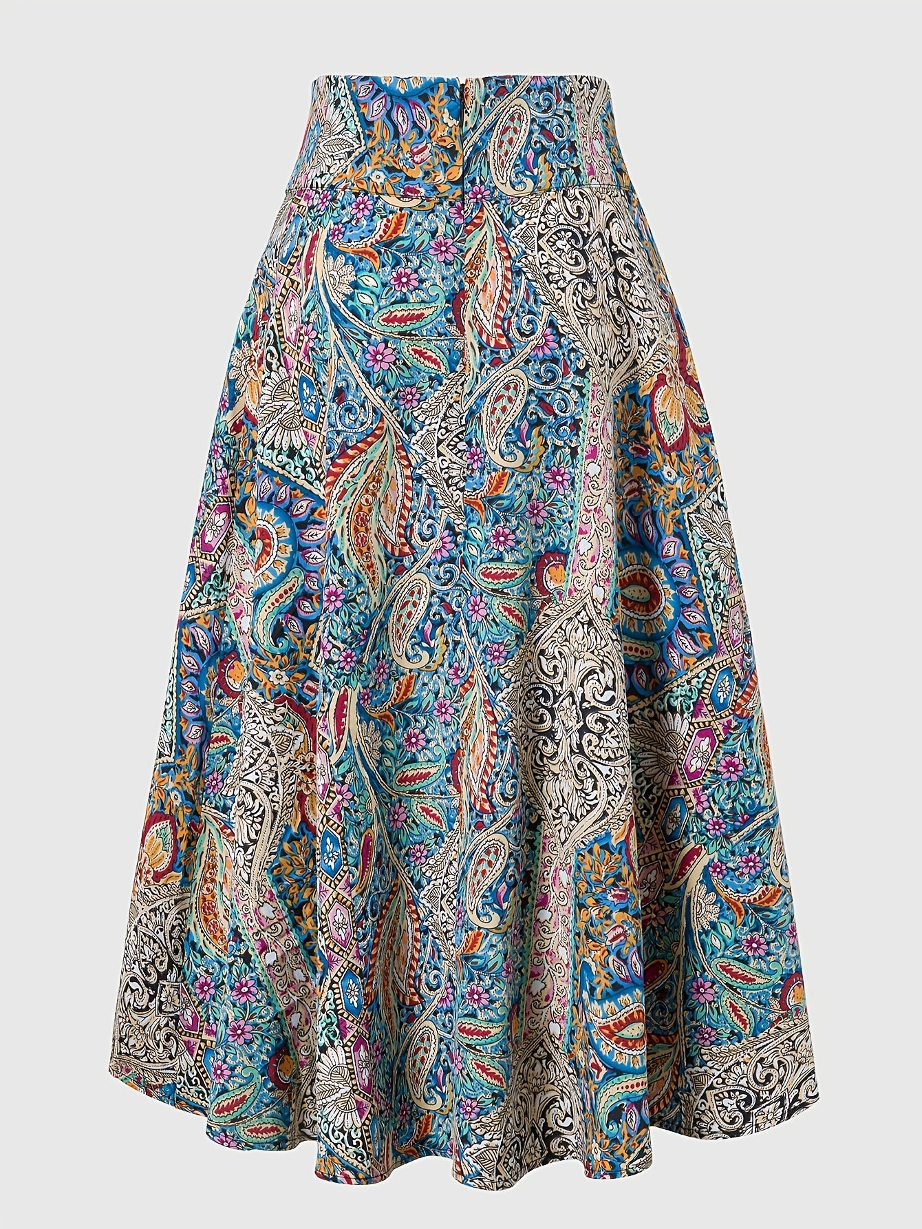 Damen Sommer Midikleid Elegant mit Paisley-Muster und Schleife – Perfekt für Freizeit & Urlaub