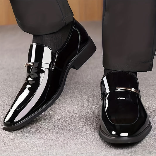 Herren Elegante Lackleder Business Slipper – Klassische Loafer für Büro und festliche Anlässe