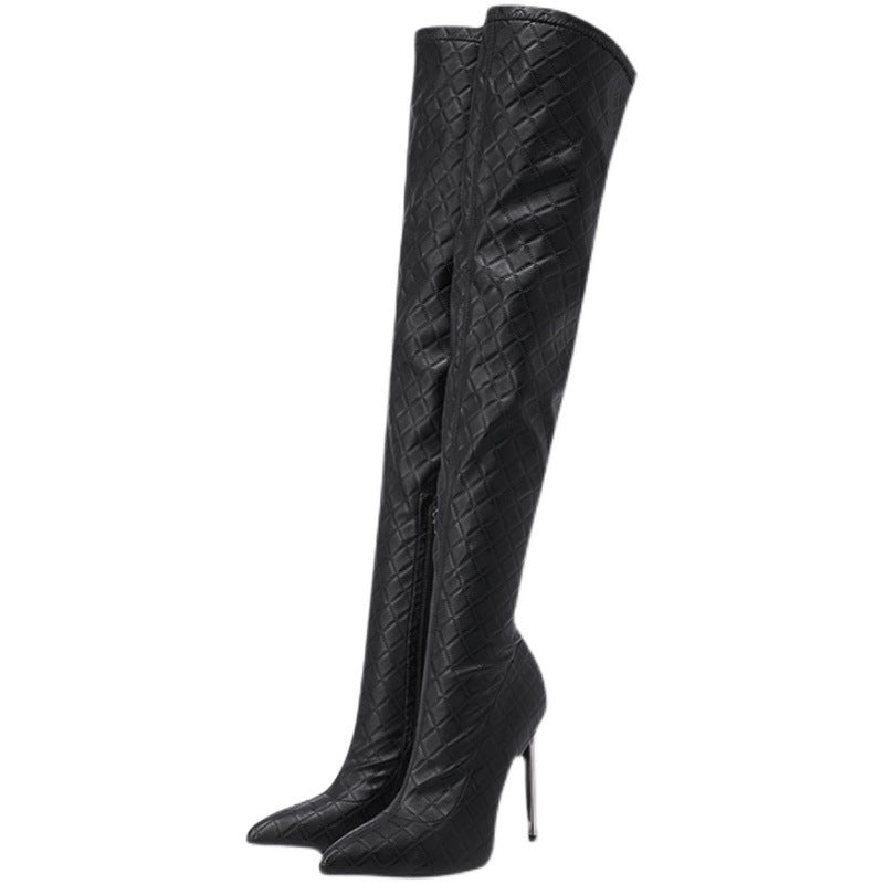Alice – Feiner Absatz Schlanke Überknie-Stiefel