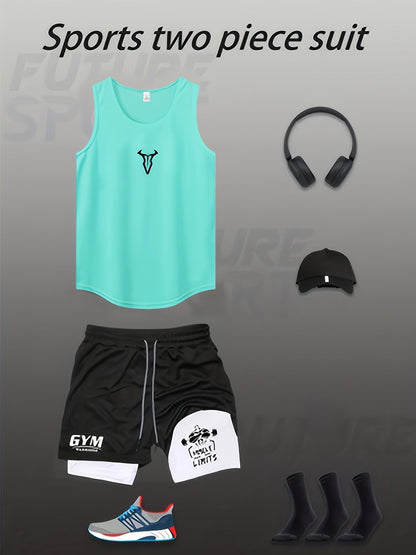 Herren Fitness Trainingsset – Muskelaufbau Tanktop & Shorts für Gym und Workout