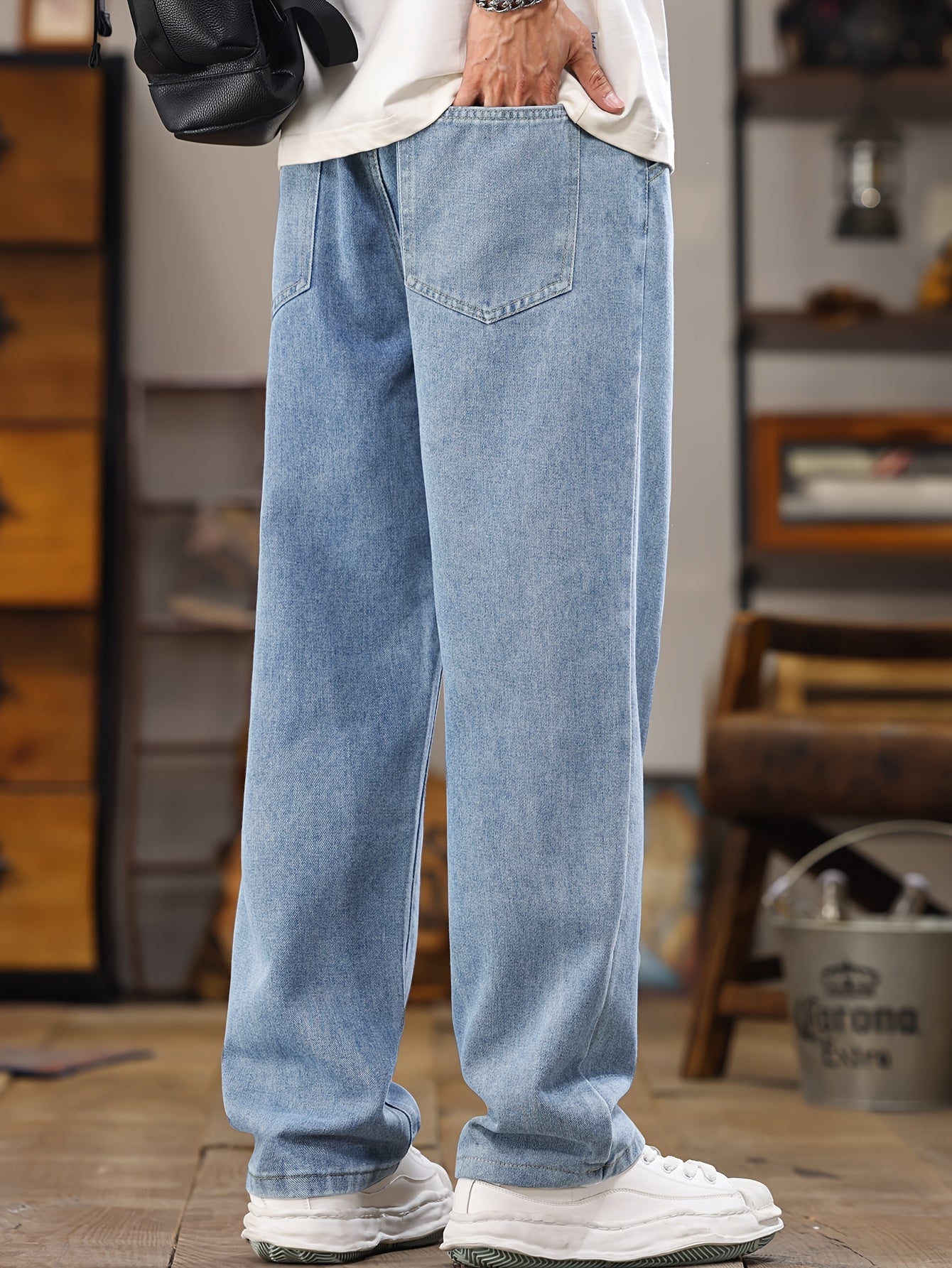Herren Relaxed Fit Jeans Jogger mit Kordelzug – Lässige Freizeitmode