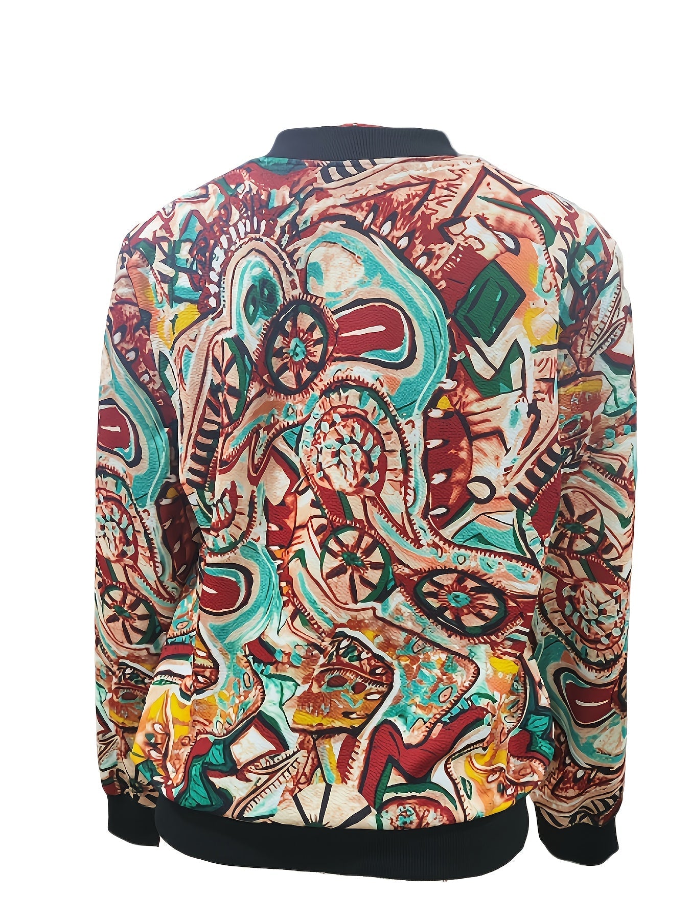 Damen Bomberjacke mit künstlerischem Print – Stilvolle Übergangsjacke für Freizeit & Alltag