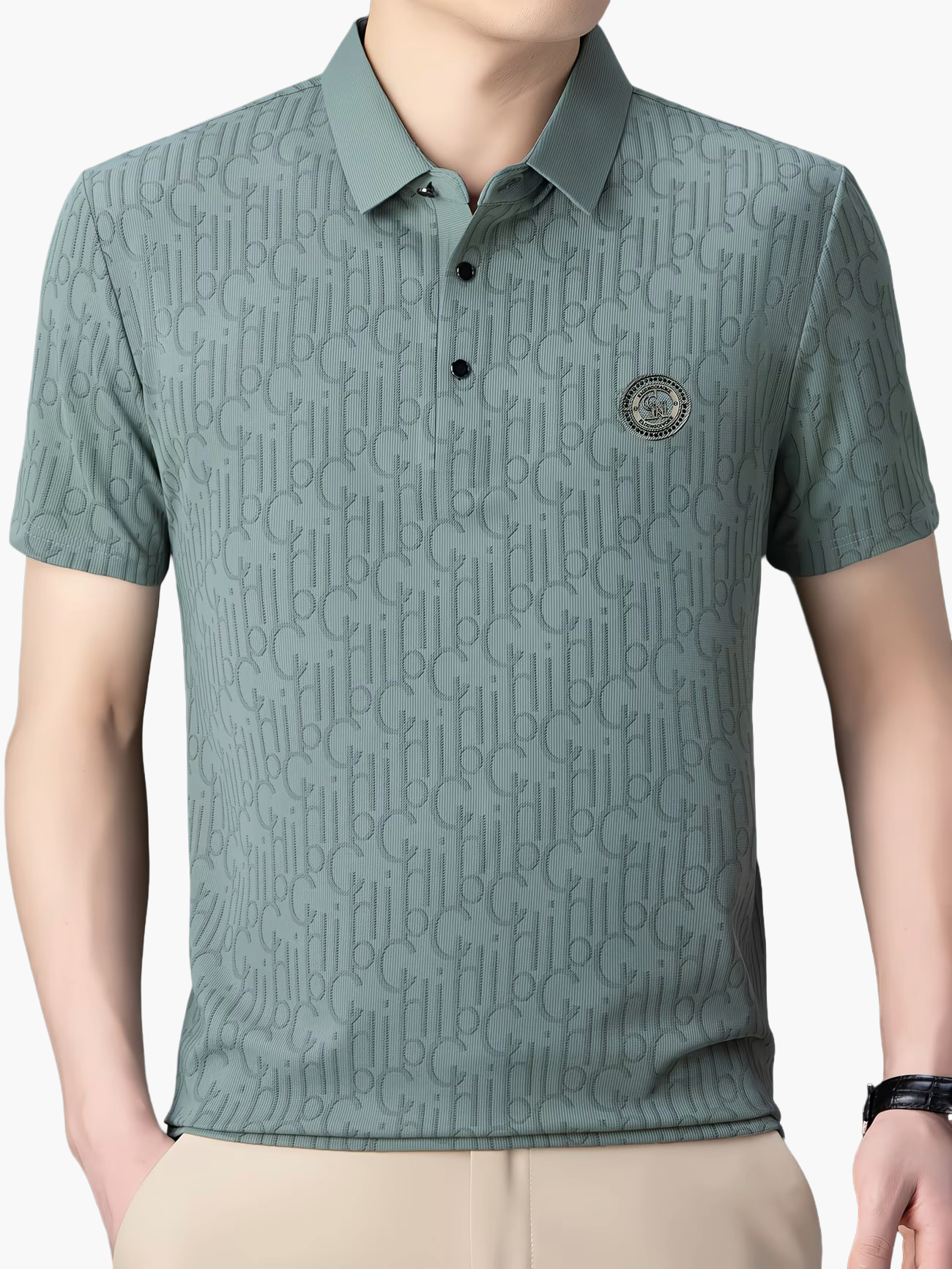 Herren Poloshirt mit modernem Muster und stilvollem Kragen – Freizeit & Alltag
