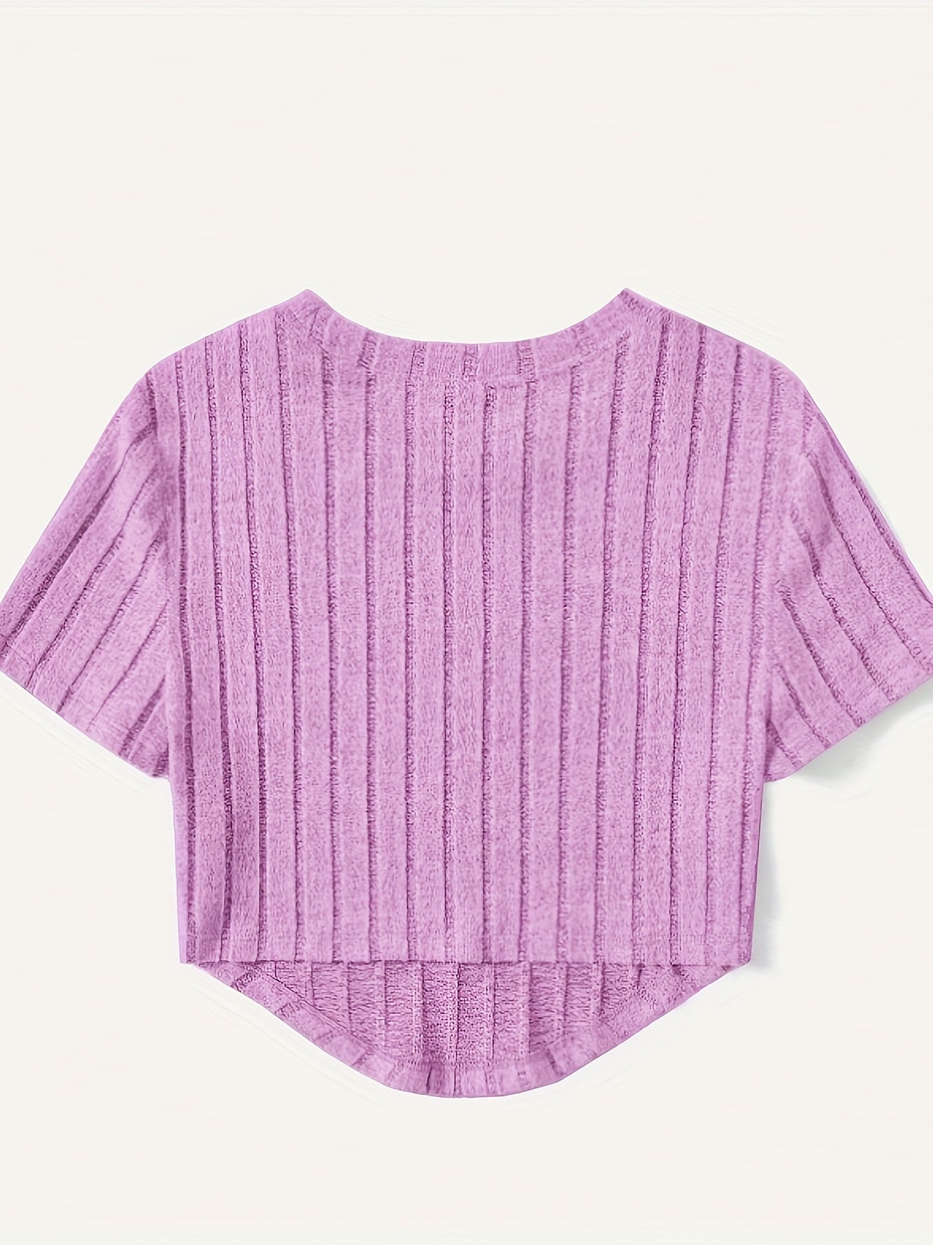Damen Kurzarm Rippstrick Crop Top – Modisches Freizeitshirt für den Sommer