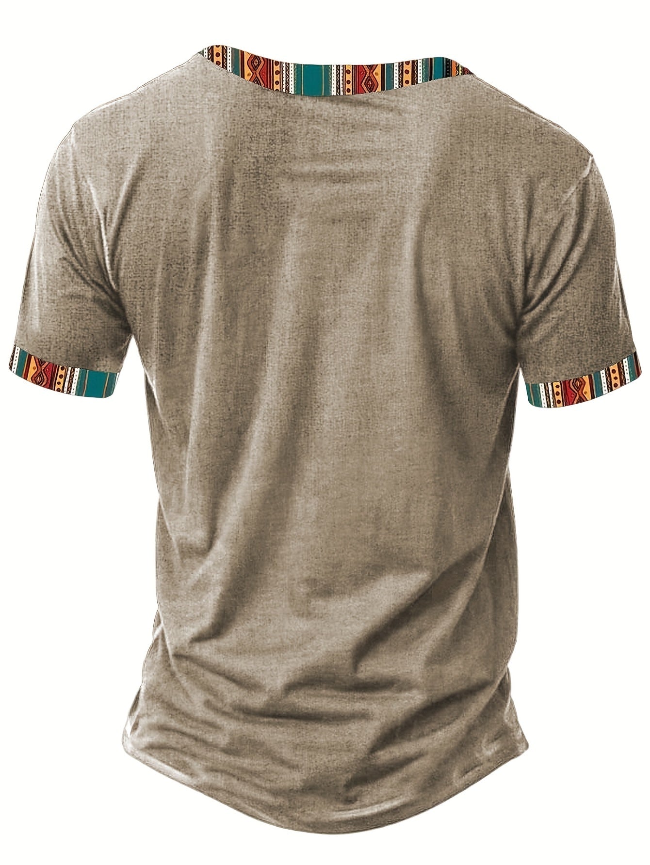 Herren Ethno-Kurzarmshirt mit Modernem Muster und V-Ausschnitt – Lässige Mode für Alltag und Freizeit
