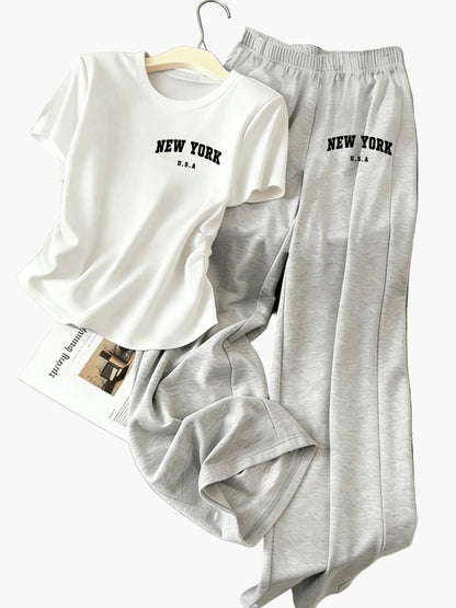 Damen Zweiteiler Set mit Schleifen-Detail – Freizeit & Loungewear Outfit