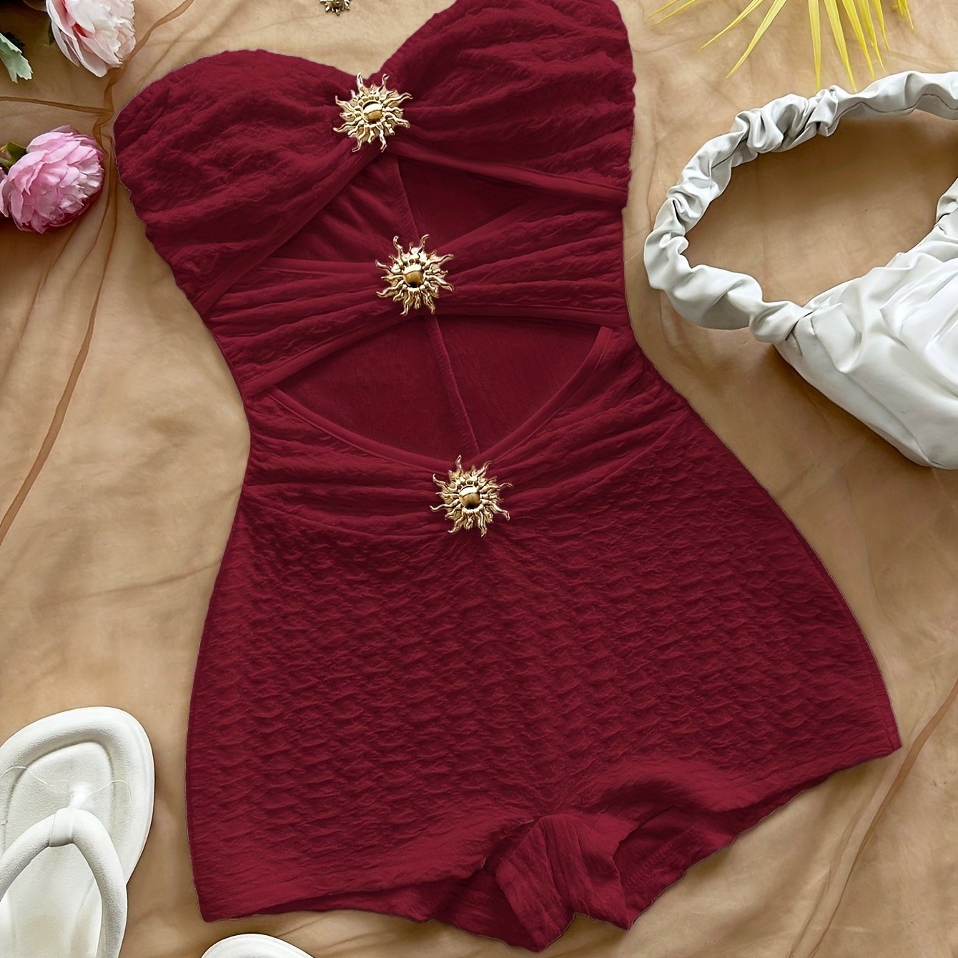 Damen Badeanzug Retro-Style mit Leopardenmuster und Cut-Outs – Eleganter Einteiler für Strand und Pool