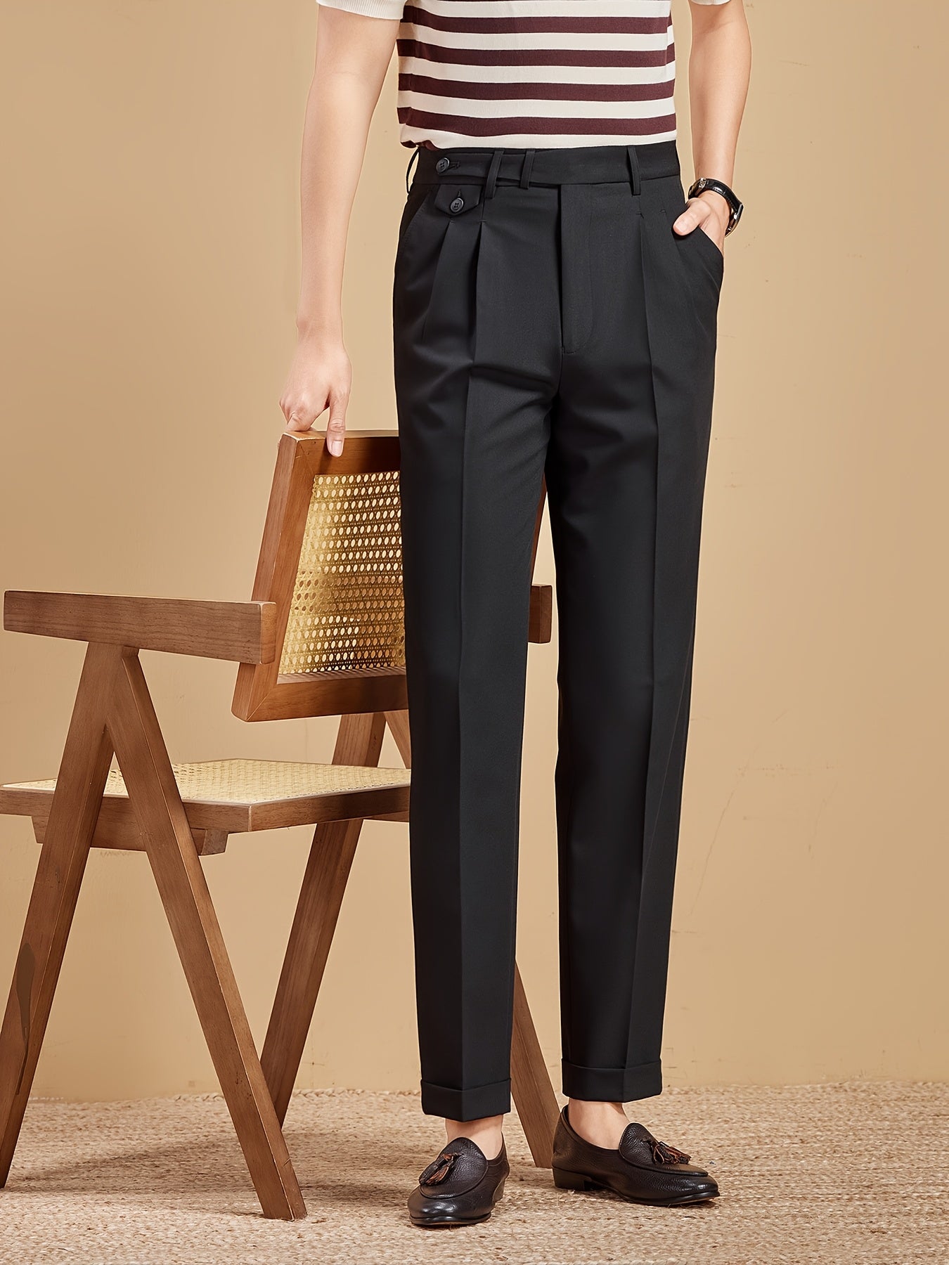 Herren Business-Hose mit Bundfalten – Elegante Anzughose für Büro und Freizeit