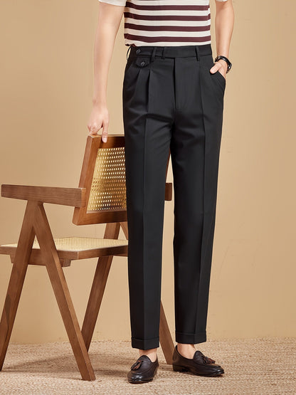 Herren Business-Hose mit Bundfalten – Elegante Anzughose für Büro und Freizeit