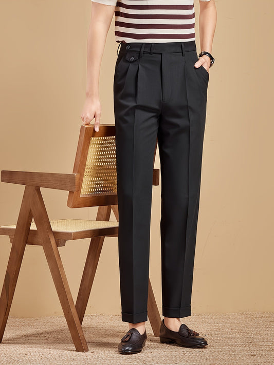 Herren Business-Hose mit Bundfalten – Elegante Anzughose für Büro und Freizeit