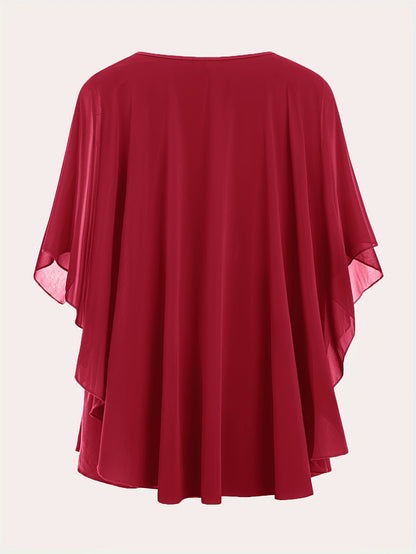 Damen Elegante Oversize Chiffon Bluse für festliche Anlässe und Alltag