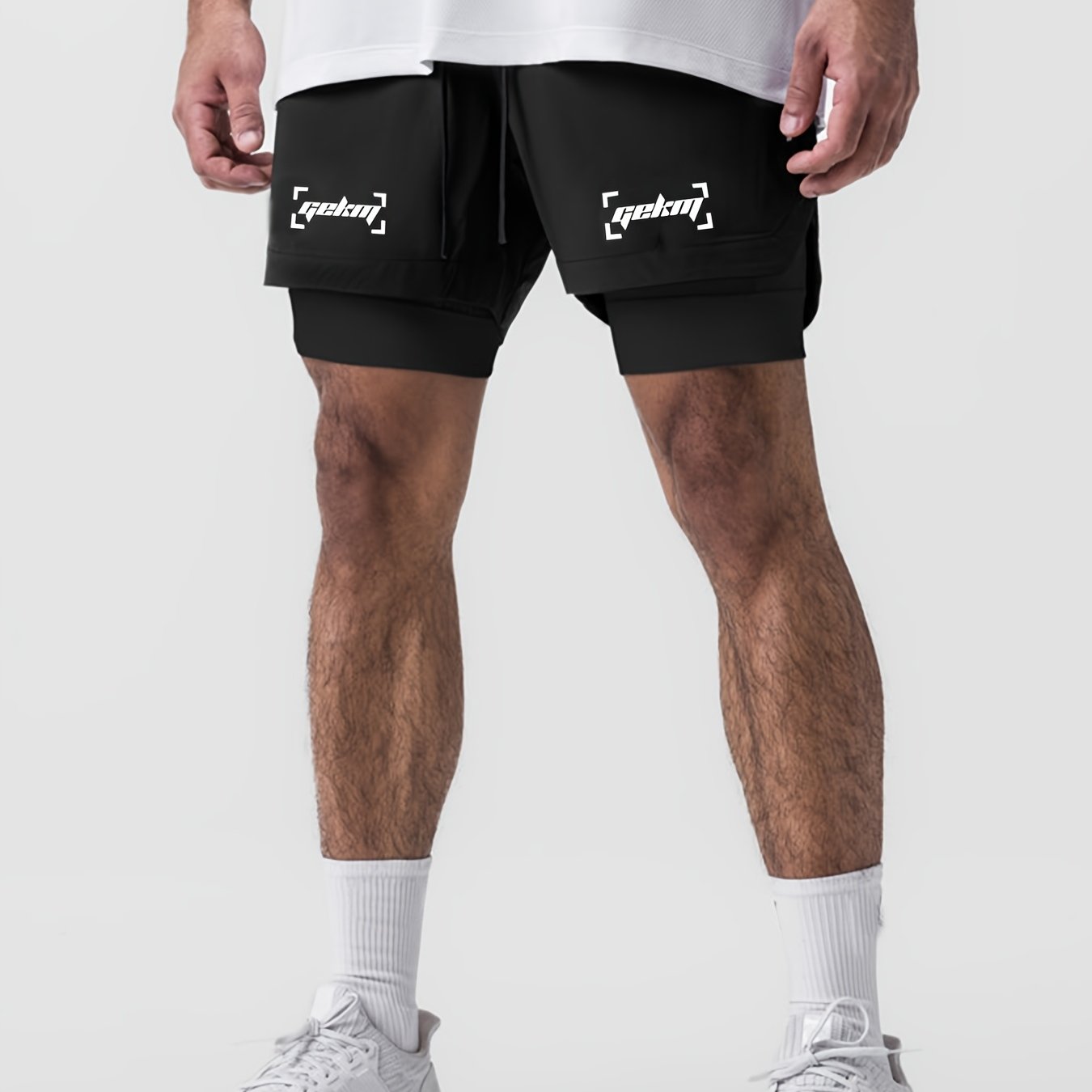 Herren Trainingsshorts mit 2-in-1-Design für Fitness und Sport