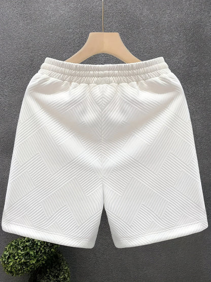 Herren Freizeits-Shorts mit geprägtem Muster für stilvolle Freizeit und Sport