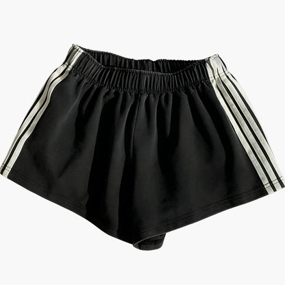 Damen Sport Shorts mit Streifen – Bequeme Trainingshose für Fitness & Freizeit